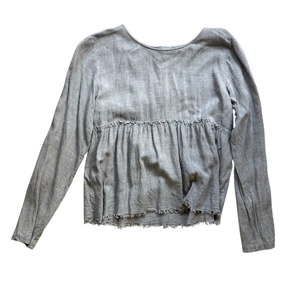 Cloth & Stone Gray Peplum Top Women's Size Small EUC